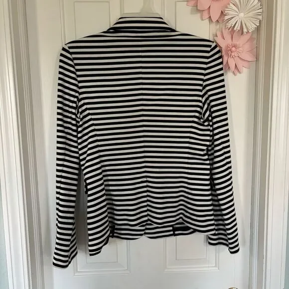 Express Women's Striped Blazer Black and White Size Large - Picture 2 of 4